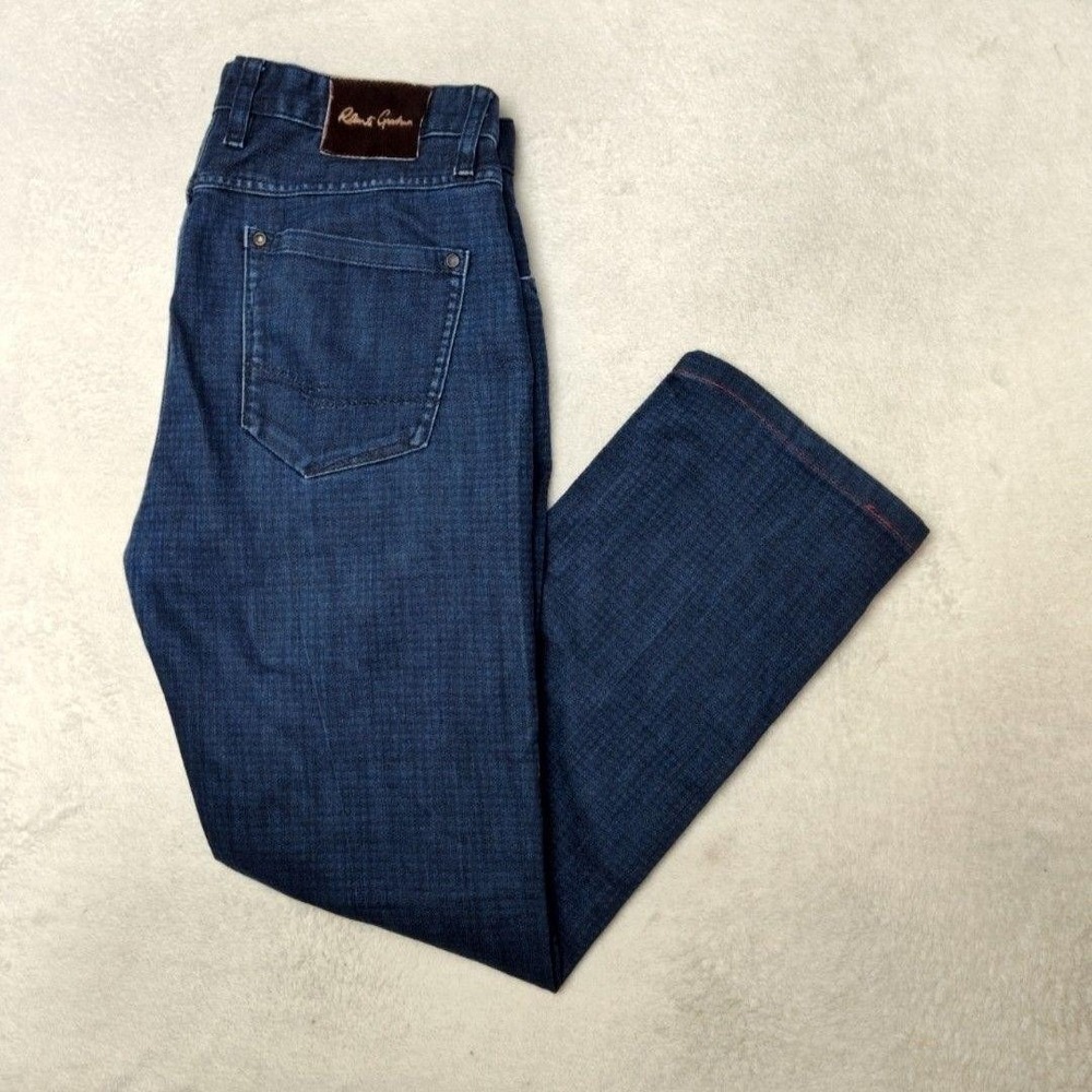 Robert Graham Jeans Mens 34x29 Blue Slim Jim Stretch Dark Wash Denim 5 Pocket